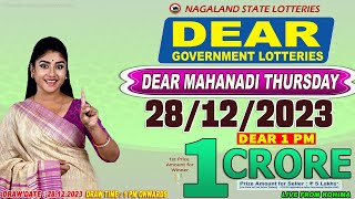 DEAR MAHANADI THURSDAY WEEKLY DRAW DATE 28122023 LIVE FROM KOHIMA [upl. by Joeann692]