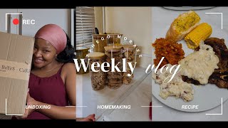 WEEKLY VLOG Cook with me Unboxing Homemaking Roadto200subbies [upl. by Babette]