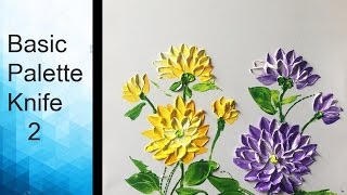 Paint Dahlias flower with Acrylic Paints and a Palette Knife  Basic Acrylic Techniques  Episode 2 [upl. by Thorny93]