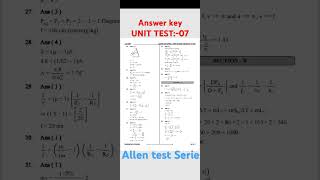 LEADER TEST09UNIT TEST07ANSWER KEYAllen test Seriestrendingmedicalentranceexam1meducation [upl. by Eima]