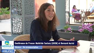 Élection Législatives Mathilde Tastavy et Bernard Auriol pour la 6e circonscription de Béziers [upl. by Simons]