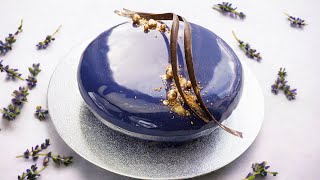 Mirror Glazed Blueberry Mango Mousse Cake Recipe  Shiny Mirror Glaze Cake [upl. by Yauq]