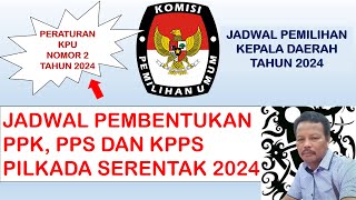 JADWAL PEMBENTUKAN PPK PPS DAN KPPS PILKADA 2024kpps2024 pps ppk KPURepublikIndonesia [upl. by Serica65]