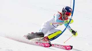 Mikaela Shiffrin Wins  Slalom Run 1 amp 2  2016 US Alpine Championships [upl. by Terchie]