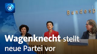 „Bündis Sahra Wagenknecht“ gegründet Wagenknecht und Mohamed Ali als CoVorsitzende vorgestellt [upl. by Holli]