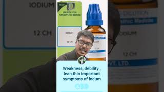 Iodum weakness debility lean thin anxiety homoeopathic medicine iodum youtubeshorts [upl. by Yacov30]