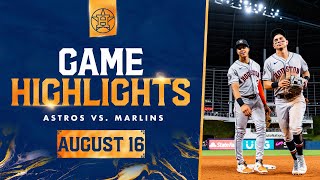 Astros vs Marlins Game Highlights 81623  MLB Highlights [upl. by Anert]