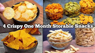 4 Homemade Snacks Recipe  1Month Storage Easy Crispy Tea Time Snacks [upl. by Enilaf535]