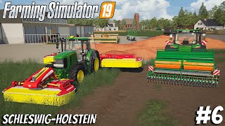 New Seeder and Tractor Mowing grass  Schleswig Farm  Timelapse 6  Farming Simulator 19 [upl. by Nitneuq]