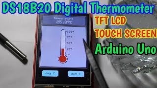 DS18B20 Digital Thermometer with Touch Screen [upl. by Michael185]