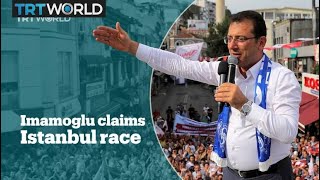 Istanbul mayoral election Imamoglu claims victory Yildirim concedes [upl. by Enilram]