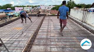 Roof Slab Reinforcement Rebar Work  Home 2BHK  slab [upl. by Ahsemaj]