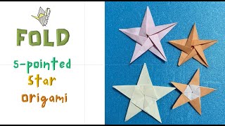 Simple five point star  origami [upl. by Vada]