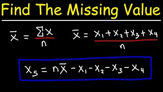 How To Find The Missing Value Given The Mean  Chemistry Test Scores and Statistics [upl. by Ecnerrat795]