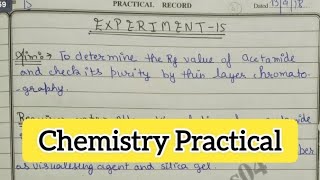 To determine the Rf value of acetamide and check its purity by thin layer chromatography [upl. by Haliek]