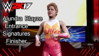 Alundra Blayze Entrance Signatures amp Finisher  WWE 2K17 PS4 Gameplay [upl. by Allecnirp55]