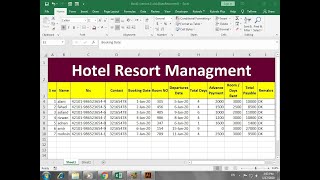 How To Make Hotel Booking Management Sheet in Excel [upl. by Aggi206]