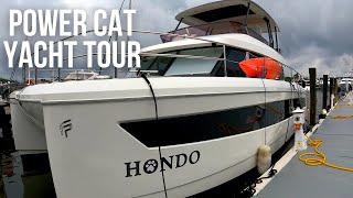 Touring a 1000000 Power Catamaran  Fountaine Pajot MY44 Yacht Walkthrough [upl. by Anyrtak]