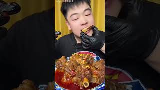 Asmr mukbang eating bone marrow mukbang asmreating fasteating [upl. by Occir]