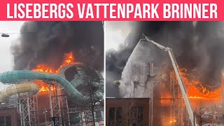 Kraftig brand på Lisebergs vattenpark Oceana [upl. by Kuhlman867]