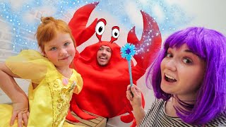 PRiNCESS MAKEOVER the MOVIE Adley amp Fairy Mom do a surprise disney spa mystery guest CRAB DAD 🦀 [upl. by Tench781]