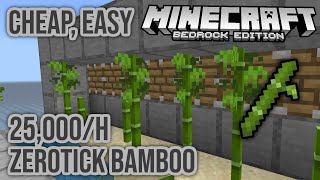 25000h Bamboo 0 Tick Farm Minecraft Bedrock 116 [upl. by Arlena351]