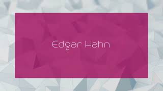 Edgar Hahn  appearance [upl. by Uhayile]