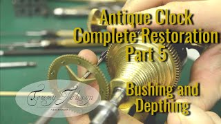 Antique Clock Restoration  The Complete Job  Part 5 Bushing and Depthing [upl. by Kalbli]