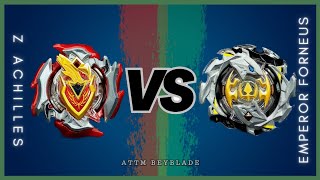 Z ACHILLES11Xt vs EMPEROR FORNEUS0Yr  ON REAL LIFE BEYBLADE STADIUM [upl. by Elsworth]