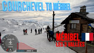 4K Skiing Courchevel to Méribel via Niverolle and Aigle Reds Les3Vallées France GoPro HERO11 [upl. by Cavuoto674]