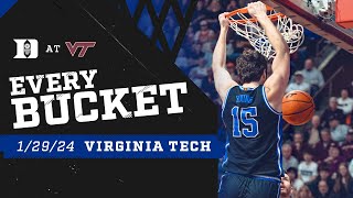 Duke 77 VA Tech 67  Every Bucket 12924 [upl. by Tanah]