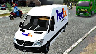 Mercedes Sprinter FedEX Van Driving  Bussid Cargo Van Mod  Bus Simulator Indonesia Gameplay [upl. by Enilasor732]