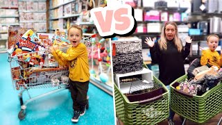 NO BUDGET SHOPPING CHALLENGE Adult VS Child [upl. by Nnagem737]