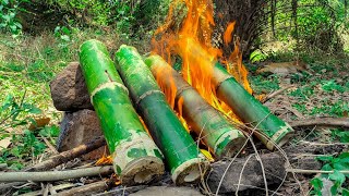 BAMBOO CHICKEN । chicken cooking in bamboo । Village cooking। [upl. by Ylellan]