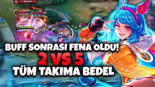 BUFF YEMİŞ Cici FENA OLDU  MAÇ BOYUNCA 2 VS 5 ATTIK BU NASIL TAKIM  Mobile Legends lawmlbb [upl. by Crosse]