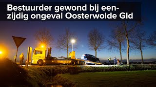 Automobilist gewond bij aanrijding met boom Mheneweg Noord Oosterwolde Gld  ©StefanVerkerknl [upl. by Anikal]