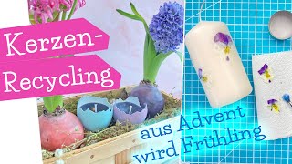 RecyclingKerzen Ideen  Wachs Recycling  Kerzenreste recyceln  DIY Frühlingsdeko  mommymade [upl. by Alexia483]