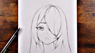 How to Draw anime Girl  Easy Anime Drawing step by step [upl. by Esilanna]