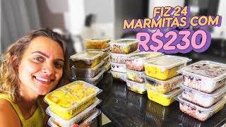 COMO EU FIZ 24 MARMITAS FIT CONGELADAS  COZINHA DA FU [upl. by Elman]