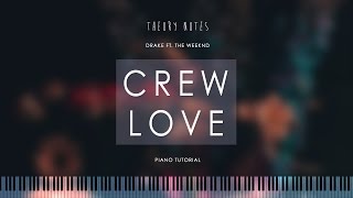 How to Play Drake ft The Weeknd  Crew Love  Theory Notes Piano Tutorial [upl. by Edwyna]