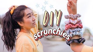 DIY SCRUNCHIES ☁️⭐️ 3 Methods  no sew amp sew JENerationDIY [upl. by Airemat]