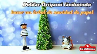 Sapin de Noël en origami  Plier un sapin de Noël en papier  Cadeau de Noël [upl. by Uball]