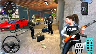 Police Simulator 3D  Officer Duty Bank Robber  Police Car  Helicopter Android gameplay [upl. by Lahcim]