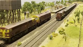 Alcos 8011 and 4480 on Casino Model Railway Made with Clipchamp [upl. by Wilt]