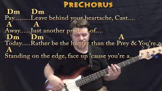 Natural Imagine Dragons Bass Guitar Cover Lesson in Dm with ChordsLyrics [upl. by Essila]