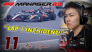 FIRST LAP CHAOS F1 Manager 23  Part 11 [upl. by Clement280]