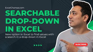 Start using Searchable Drop Down List in Excel [upl. by Arehsat]