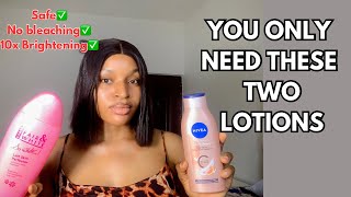 HOW TO USE TWO LOTIONS TO BRIGHTEN YOUR SKIN FOR A YOUTHFUL GLOWING SKIN  Using My personal Product [upl. by Kali733]