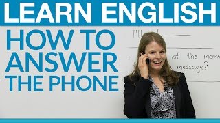 Speaking English  How to answer the phone [upl. by Daenis]