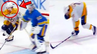 Jordan Binnington catches Luke Evangelista with high stick Binnington High Sticking FULL CLIP [upl. by Sello]